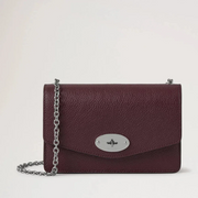 Mulberry Small Darley Small Classic Grain Black Cherry Tas