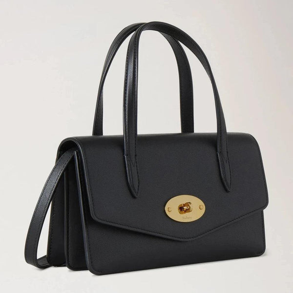 Mulberry Small Darley Top Handle Black Micro Classic Grain - Darley - RL8678/587A100