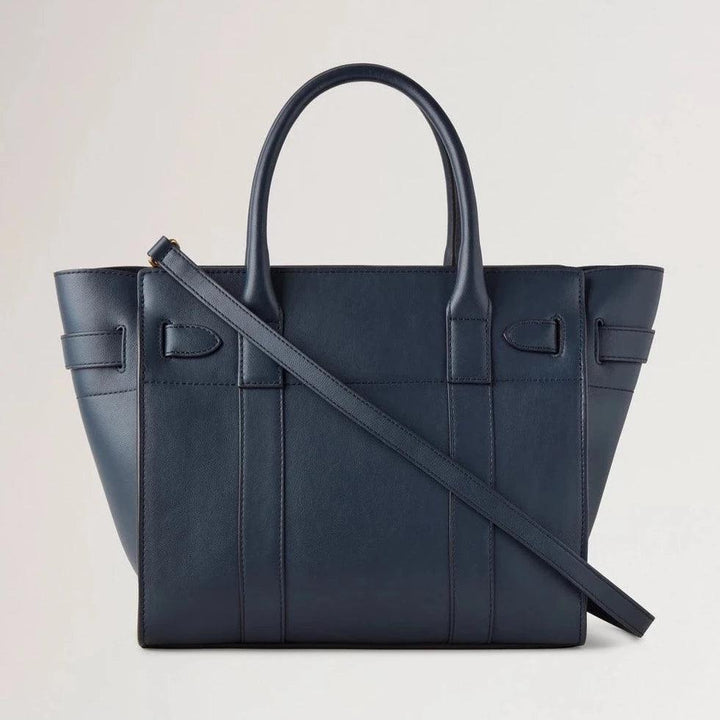 Mulberry Kleine ritssluiting Bayswater Night Sky, elegante donkerblauwe leren tas met schouderband. ModelHH9066587U888