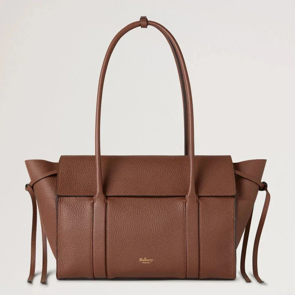Mulberry Zacht Bayswater Bright Oak Heavy Grain handtas van bruin leer, vooraanzicht. ModelHH9721736G222