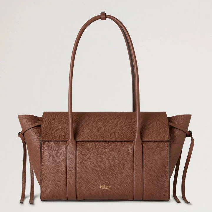 Mulberry Zacht Bayswater Bright Oak Heavy Grain handtas van bruin leer, vooraanzicht. ModelHH9721736G222