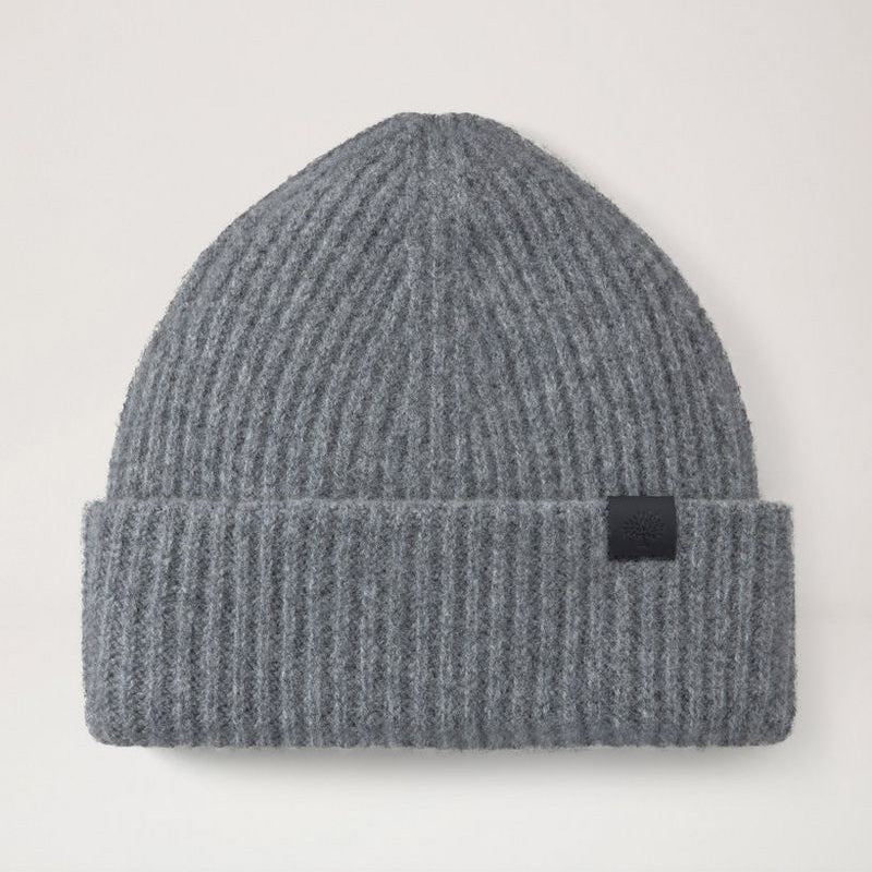 Mulberry Tree Chunky Wool Beanie donkergrijs van geribde wol met omgeslagen rand, Model VH4157153C912-1