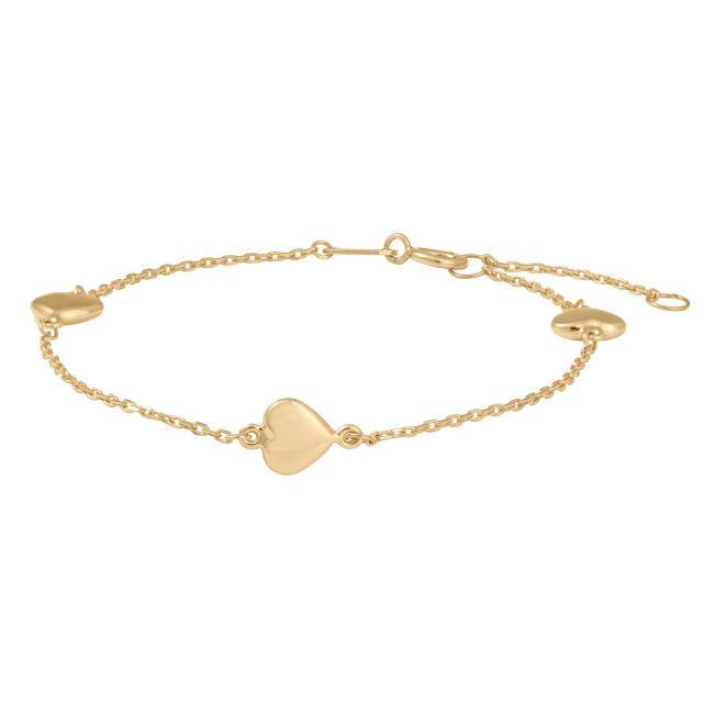 Nordahl Andersen 8 kt Børnearmbånd Med 3 Hjerter - Armbånd - 80821940300