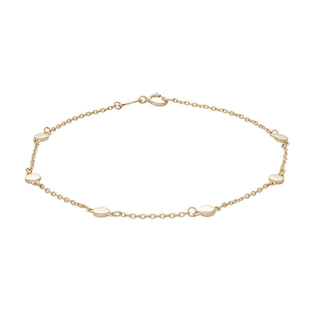 nordahl-andersen-8kt-anklekaede toont een elegante, gouden enkelketting met ovale schakels op een witte achtergrond. Model60820010300