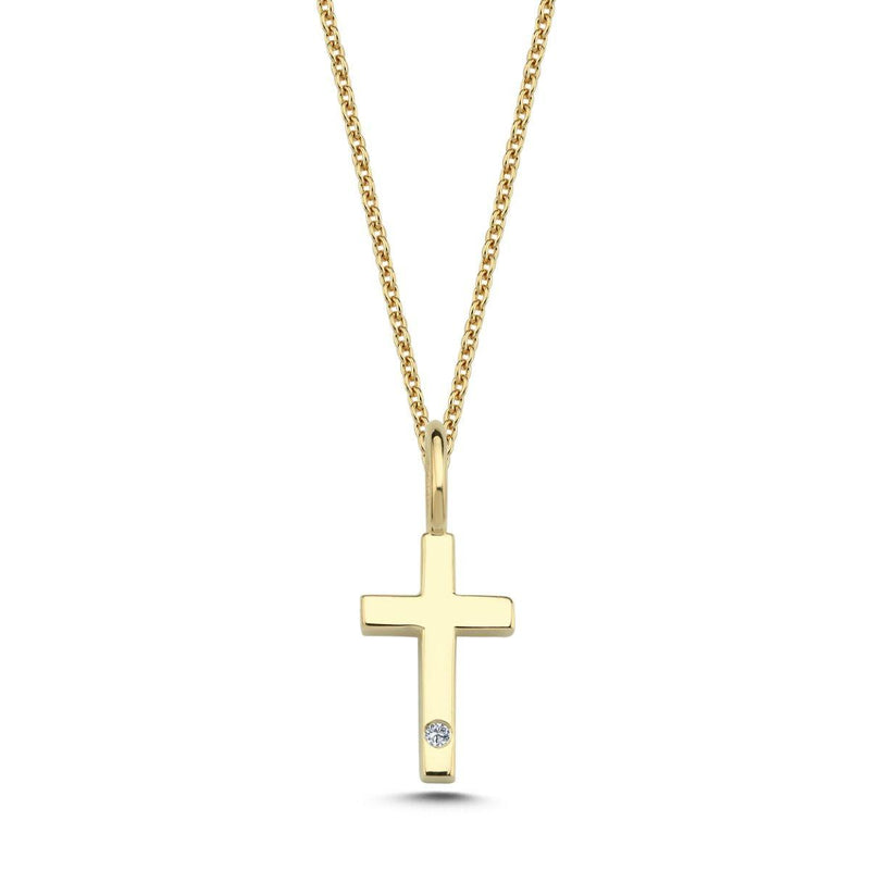 Nuran 14kt Guld Kors Med 0.005ct W.Si - Vedhæng - V2250-KORS0005RG