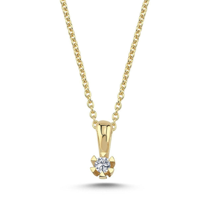 Nuran 14kt stjerne vedhæng med diamant 0,03ct W/SI i guld, forside, model 67903