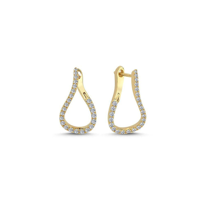 Nuran 14kt Valentina diamanten oorknopjes met. 0,55 ct WSI toont elegante druppelvormige gouden oorknopjes met fonkelende diamanten. Model O2460-055-RG.