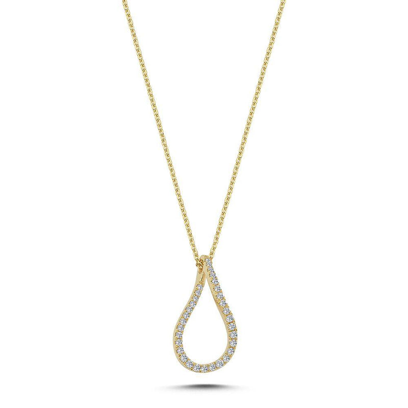 Nuran 14kt Valentina Halskæde m. Diamant vedhæng 0.25ct W/si - Halskæde - V2460-025-RG