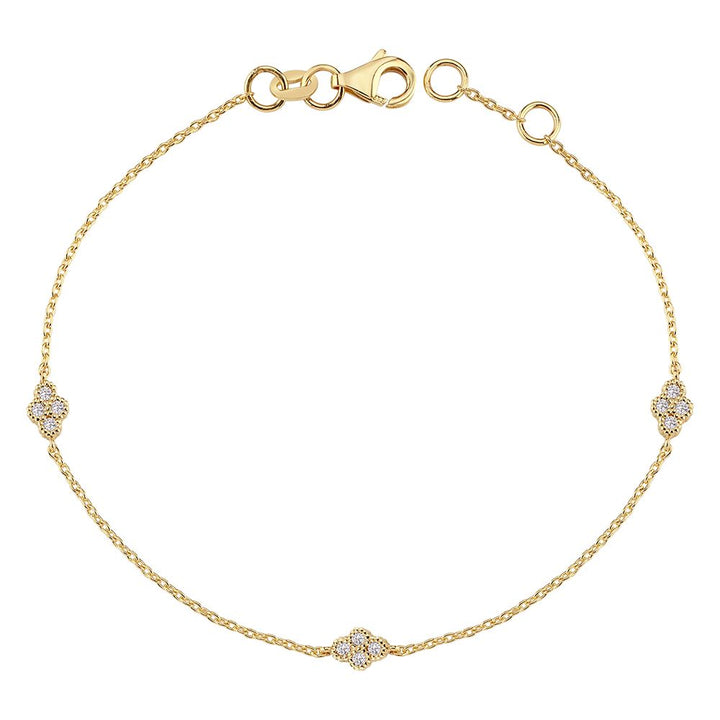Nuran Athene 14kt Armband 0,12ct W/SI toont een elegante goudkleurige armband met kleine diamantversieringen, Model b2560-012rg-1.