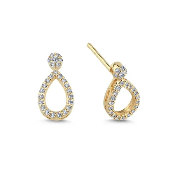 Nuran Mira 14kt oorstekers 0,33 ct W/SI met druppelvorm in goud en briljant geslepen diamanten, model o2503-033rg-1.