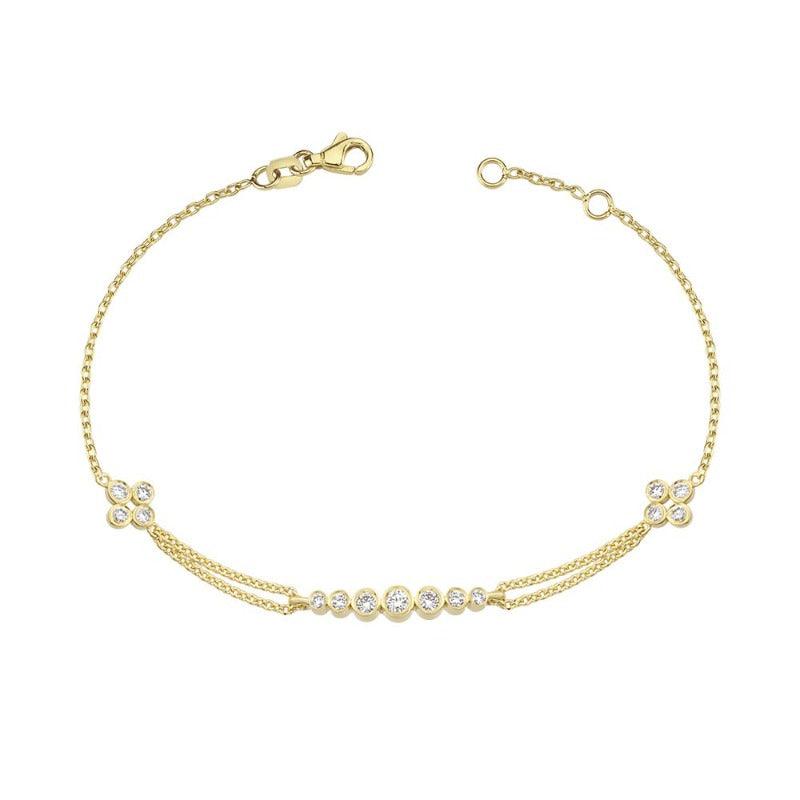 Nuran Olivia armband met diamanten in goud, elegante ketting en centrale stenen, Model B2300-020