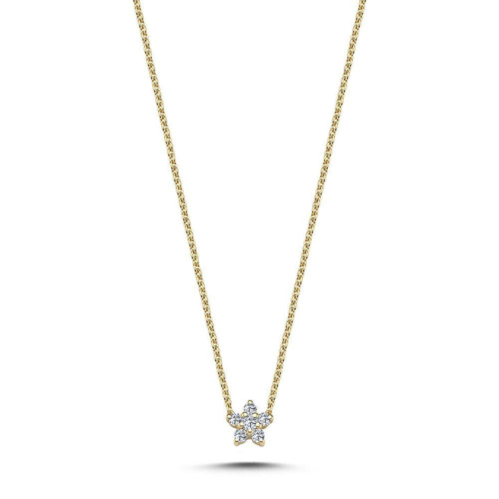 Nuran Stella 14 kt. Guld Halskæde m. Diamantstjerne 0.11ct W.Si - Halskæde - V2440-011RG