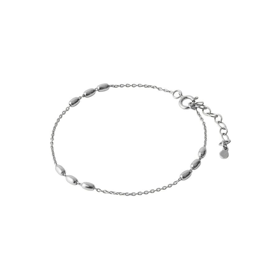 Pernille Corydon Caia armband in zilver met ovale kralen, verstelbare ketting, model B-730-S-1.
