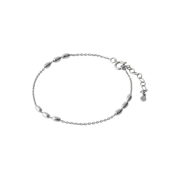 Pernille Corydon Caia armband in zilver met ovale kralen, verstelbare ketting, model B-730-S-1.