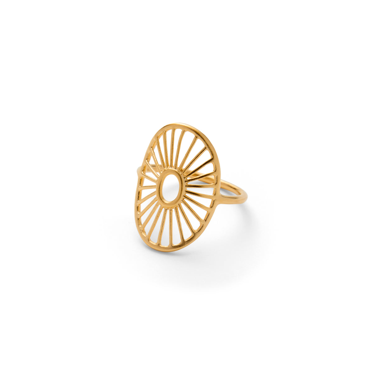 Pernille Corydon Daylight Signature Open Sunburst Design vergulde ring, model R-572-GP-001