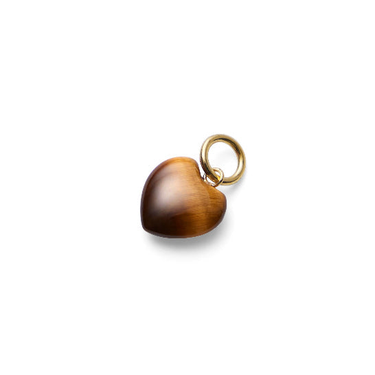 Pernille Corydon Earth Love hanger in vergulde, hartvormige bruine steen met gouden ring. Model 966-GP-1.