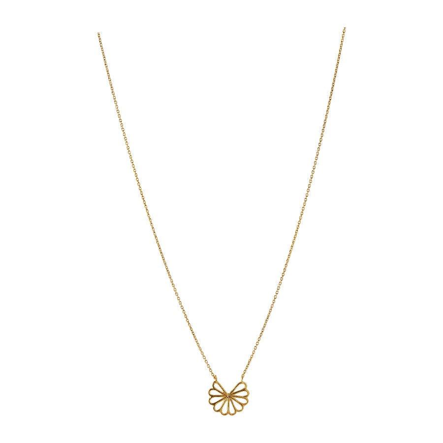 Pernille Corydon Small Bellis ketting in verguld zilver met bloemenhanger, eenvoudig en elegant. Model N-326-GP-1