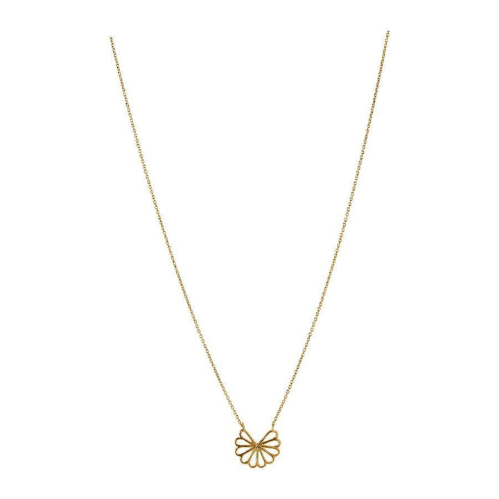 Pernille Corydon Small Bellis ketting in verguld zilver met bloemenhanger, eenvoudig en elegant. Model N-326-GP-1