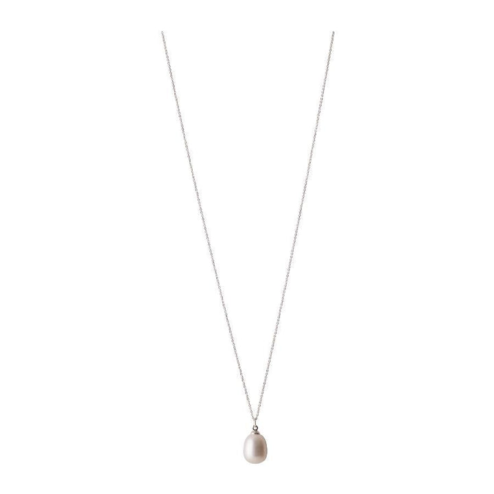 Pernille Corydon Treasure zilveren ketting met enkele witte parelhanger, model N-445-S-1.
