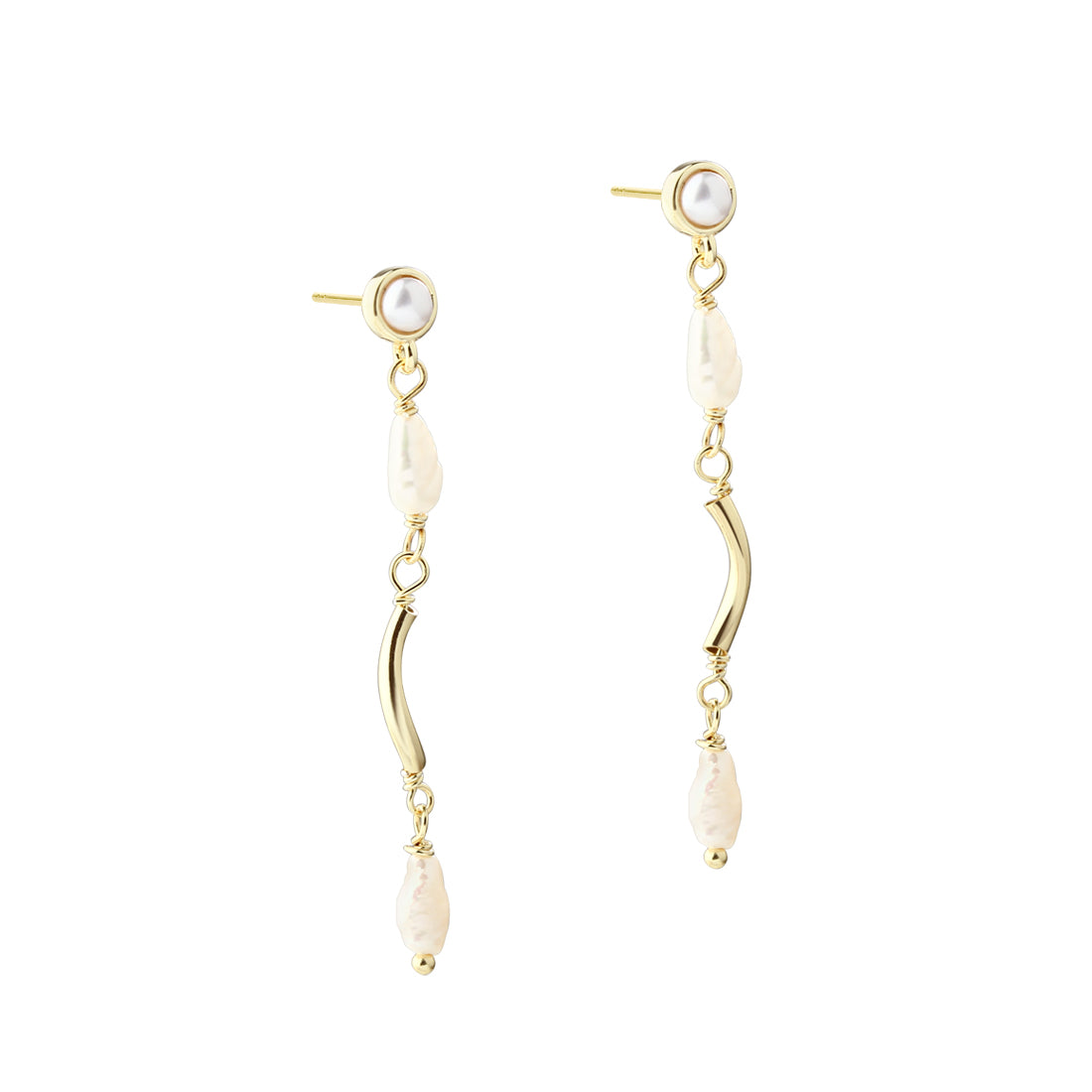 Aqua Dulce Alura Earrings In Gold Plated Silver