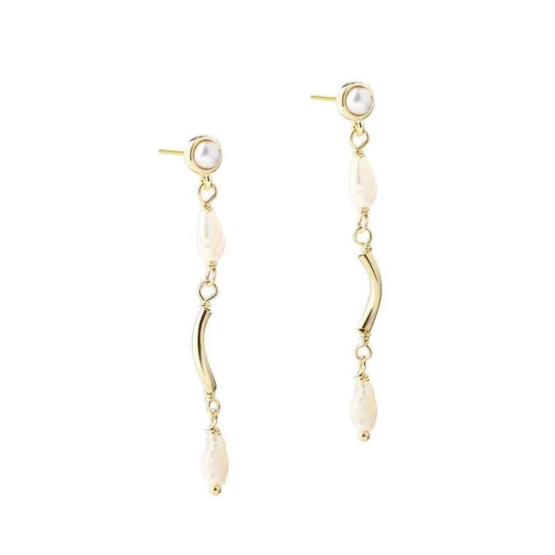 Aqua Dulce Alura Earrings In Gold Plated Silver
