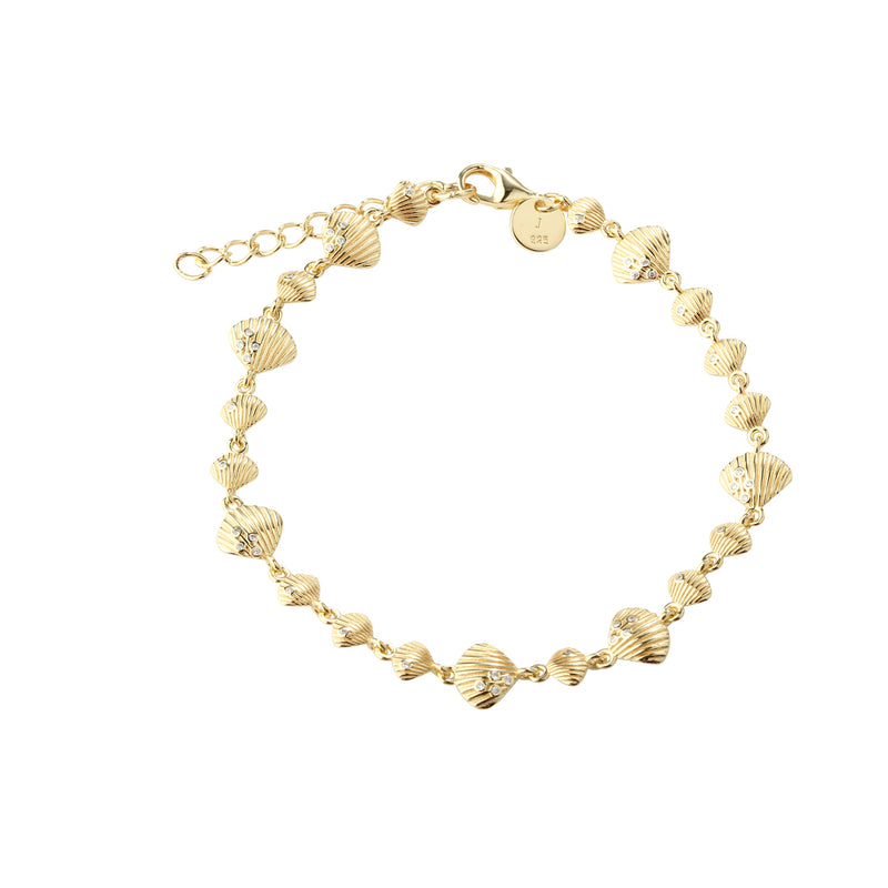 Aqua Dulce Shelly Bracelet In Gold Plated Silver