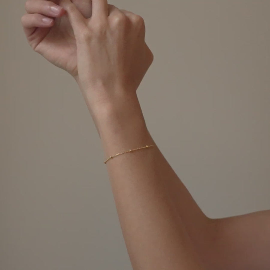 Enamel Beaded Chain Armbånd I Forgyldt Sølv