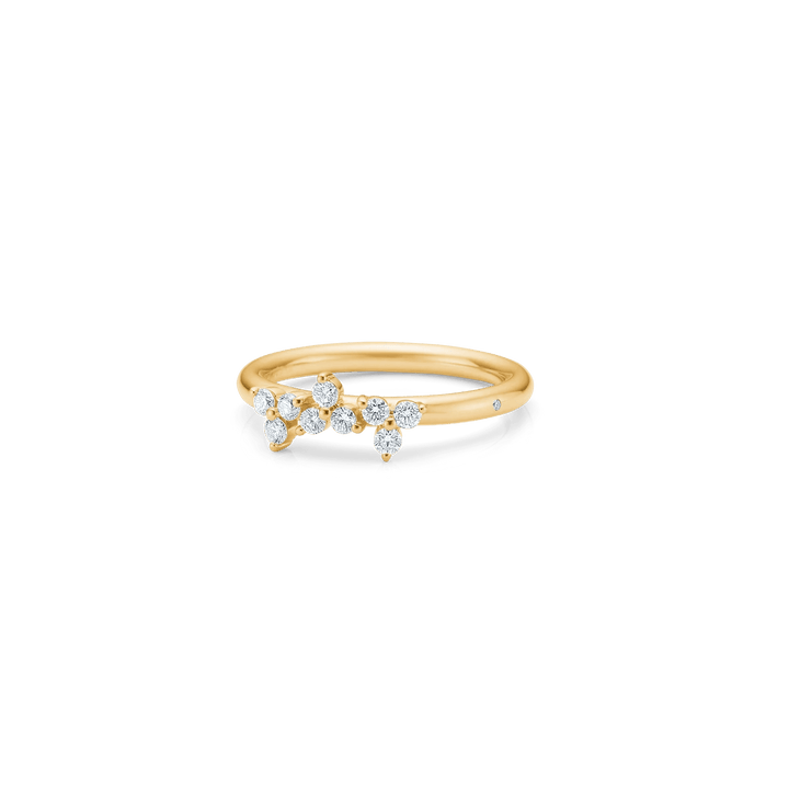 RO Copenhagen Geniet van Diamond Ring 0,228ct TW VS, elegante gouden ring met negen zichtbare diamanten. ModelR104Y101-001-2