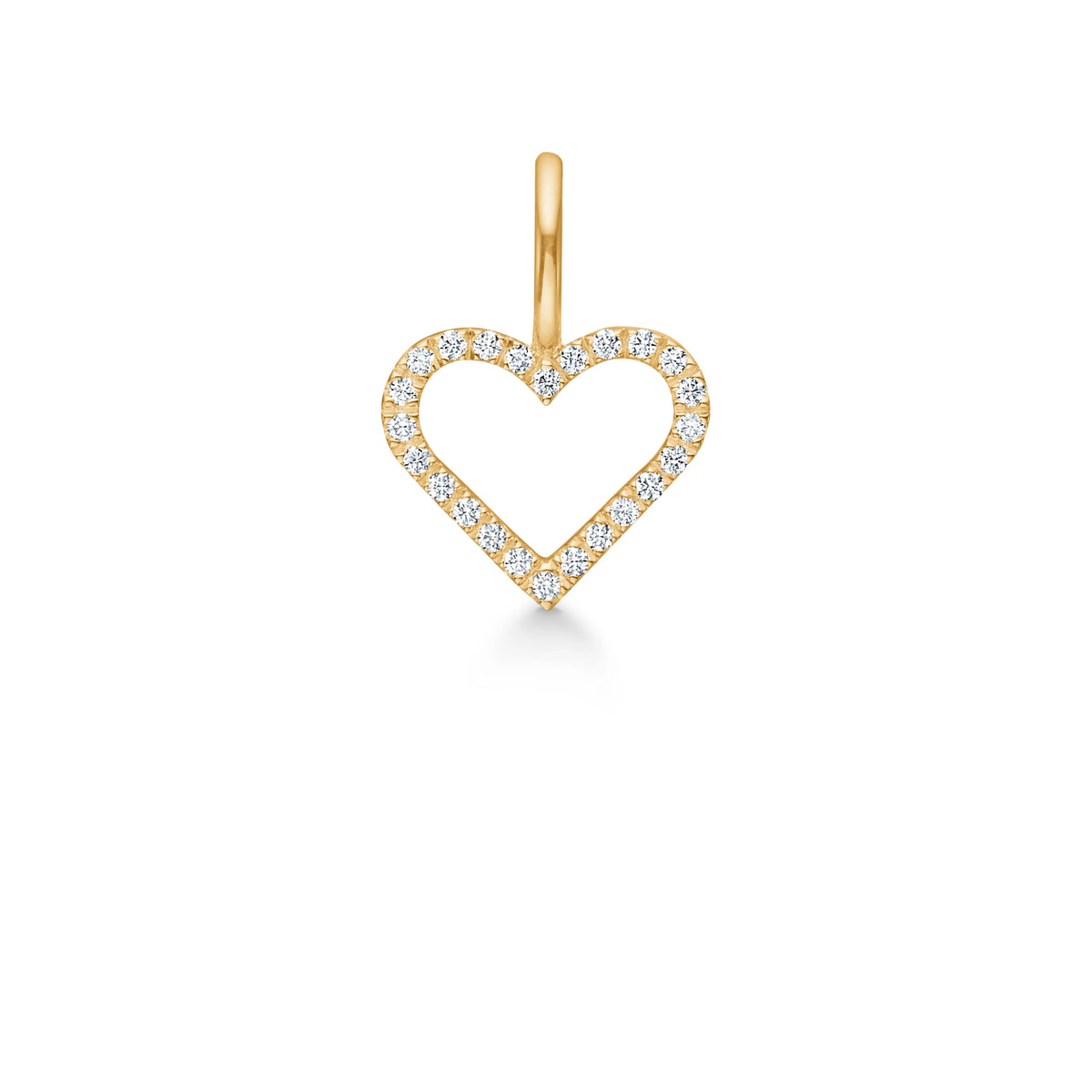 Ro Copenhagen Symbolen Open Heart Diamond Hanger in 18 kt goud met heldere diamanten, Model p111y108-1