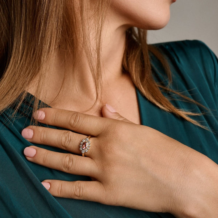 Nuran Royal 14kt Ring Med Turmalin Og Brillanter - Ringe - R2523TU-056RG-001