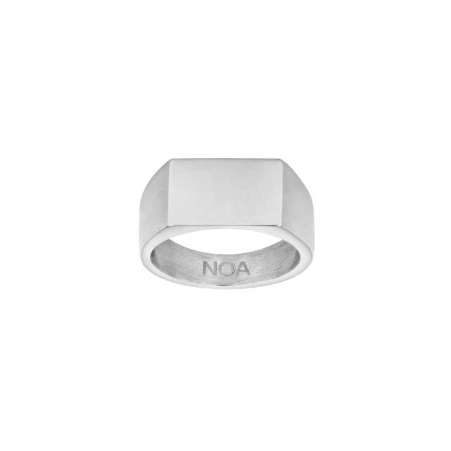Son of Noa Herenring van staal met vierkante voorkant, matzilveren design. Modelnummer 108400227-001