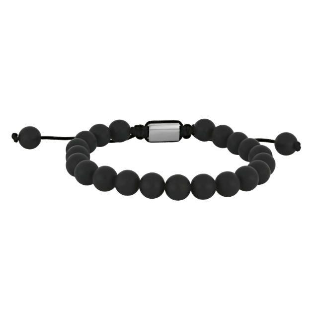 Son of Noa Stone armband met zwarte matte kralen en verstelbaar koord, model 80890262700
