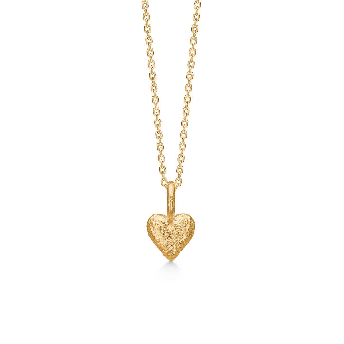 Studio Z Amour Hartvormige ketting in vergulde kleur met rustieke harthanger aan ketting. Modelnummer 7220357.