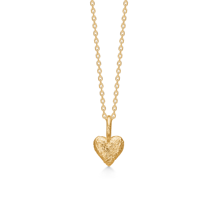 Studio Z Amour Hartvormige ketting in vergulde kleur met rustieke harthanger aan ketting. Modelnummer 7220357.