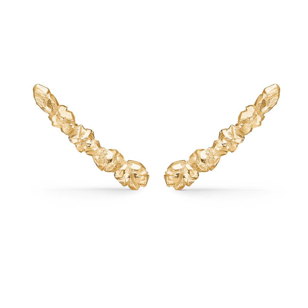 Studio Z Element Oorbellen in glanzend goudkleurig metaal met organische structuur, Model 7210856-1