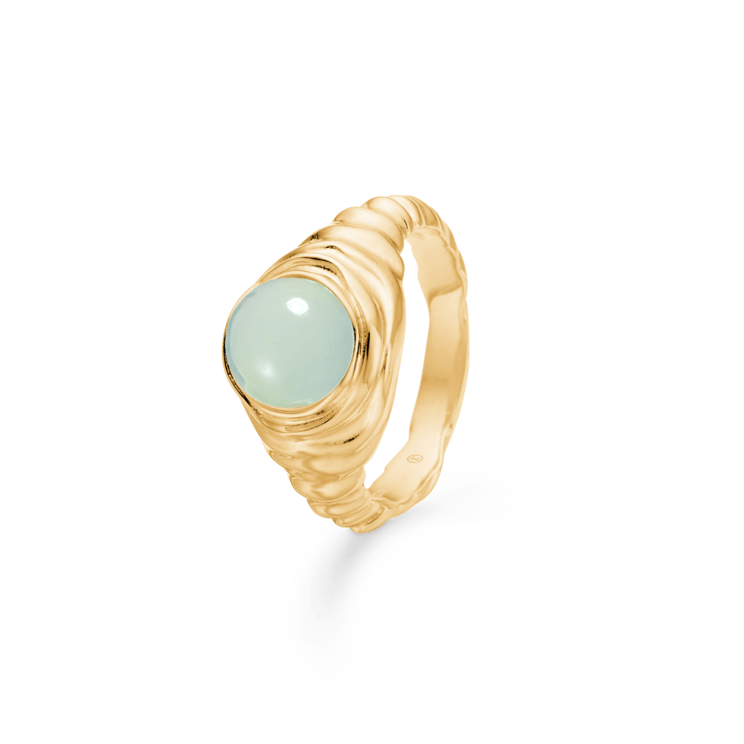 Studio Z Endless Waves Forgyldt Ring m. Grøn Zirkonia - Ringe - 7247913-001