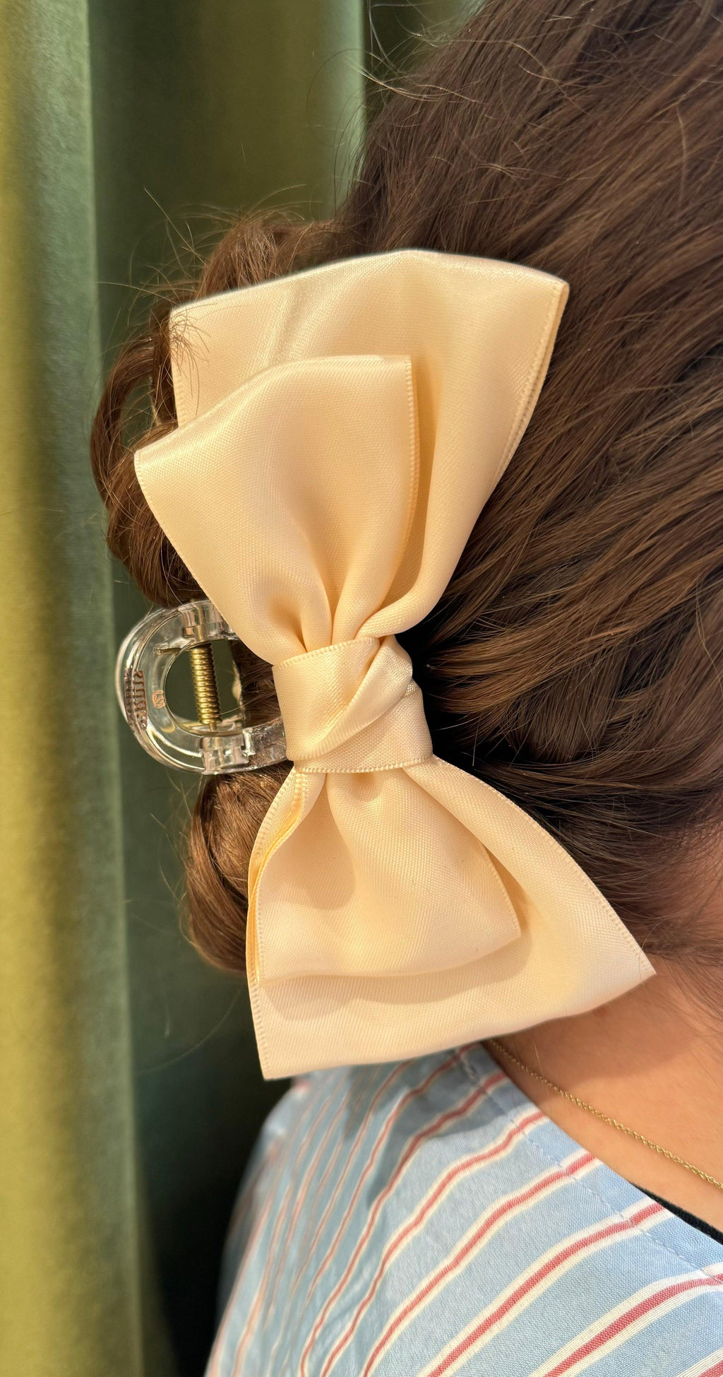 Studio Z Hårklemme Satin Sløjfe Cream - Accessories - 7980017