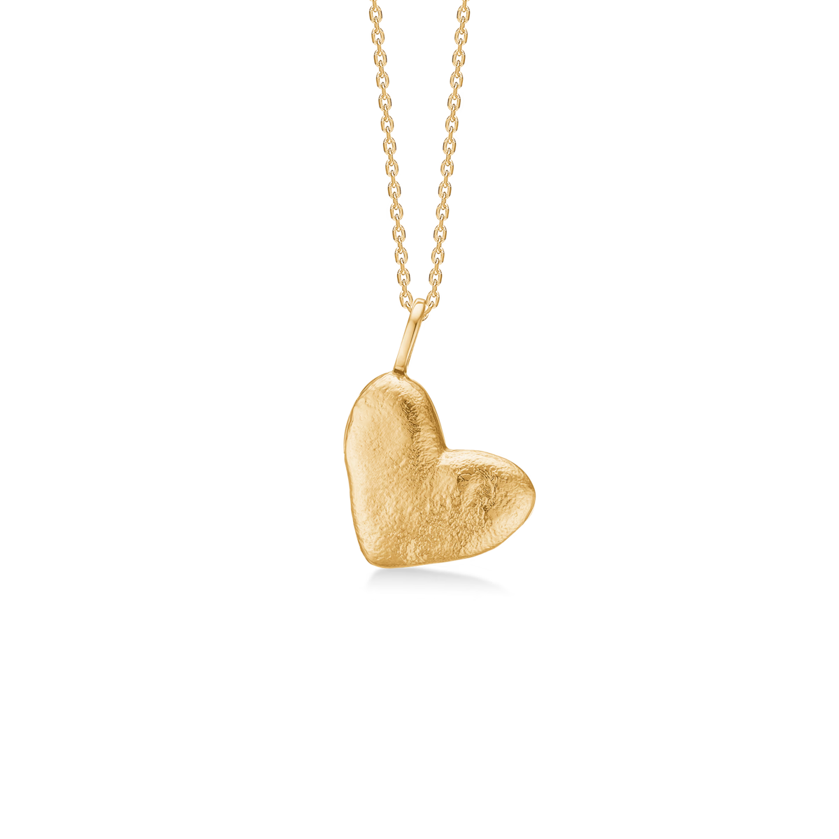 Studio Z Moments ketting in verguld zilver met harthanger in matte afwerking, model 7220501-1.
