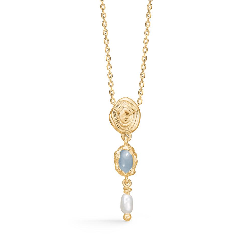 studio-z-schelp-vergulde-ketting-eend-hanger-met-parel prachtige vergulde ketting met unieke hanger en zoetwaterparel. Model 7227858-1