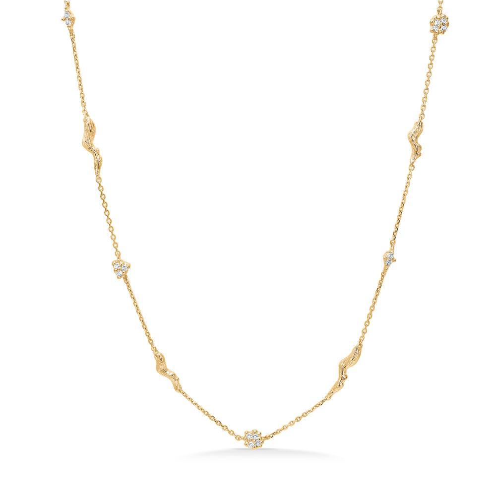 Studio Z Tangled ketting verguld met zirkonia, elegante ketting met kleine fonkelende steentjes, Model 7227845-1