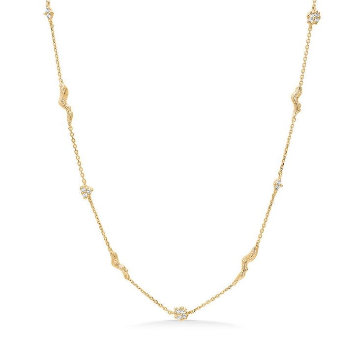 Studio Z Tangled ketting verguld met zirkonia, elegante ketting met kleine fonkelende steentjes, Model 7227845-1