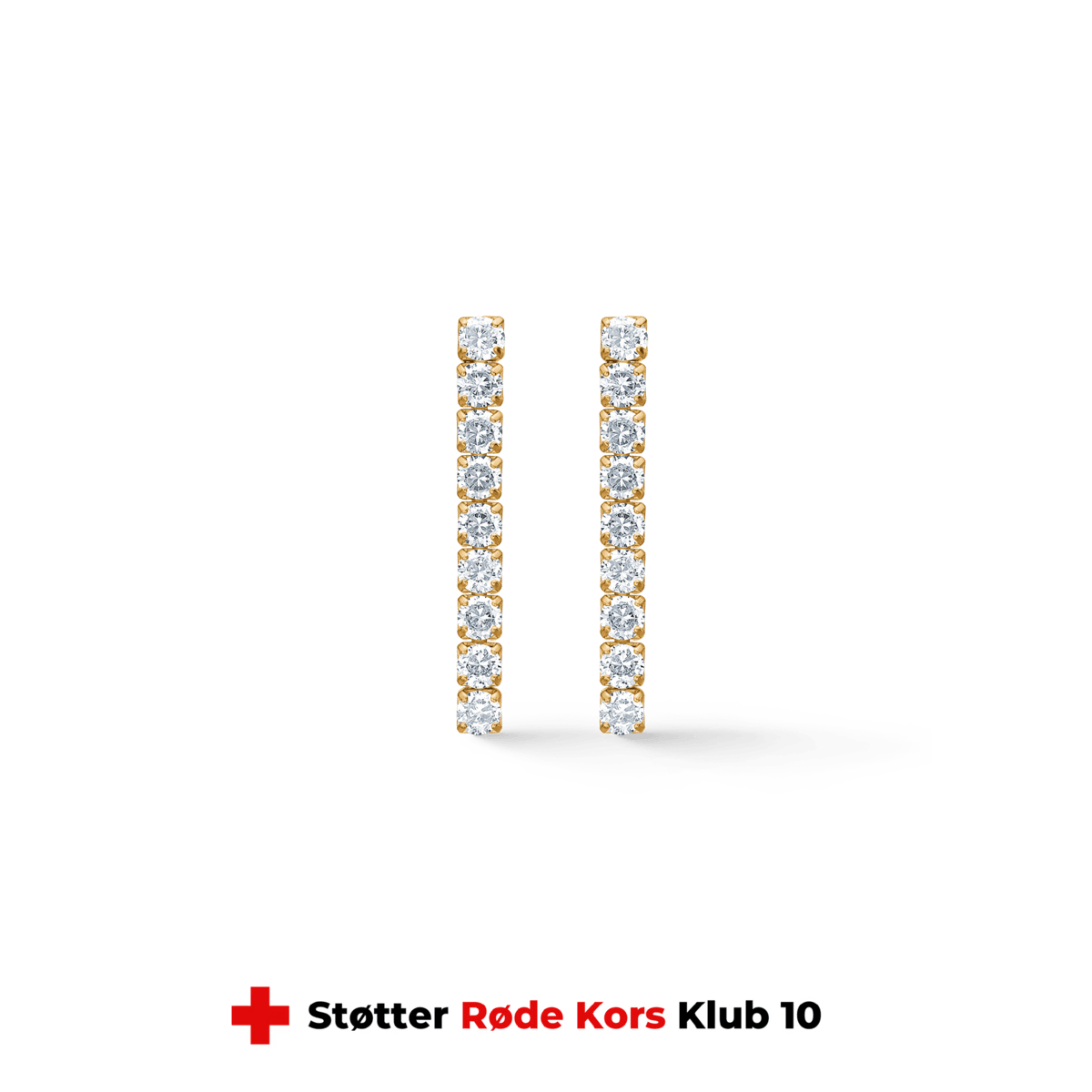 studio-z-tennis-oorbellen-30mm-in-vergulde-sol-met-zirkonia, vooraanzicht van vergulde oorbellen met zirkonia steentjes. Model 7217000-1