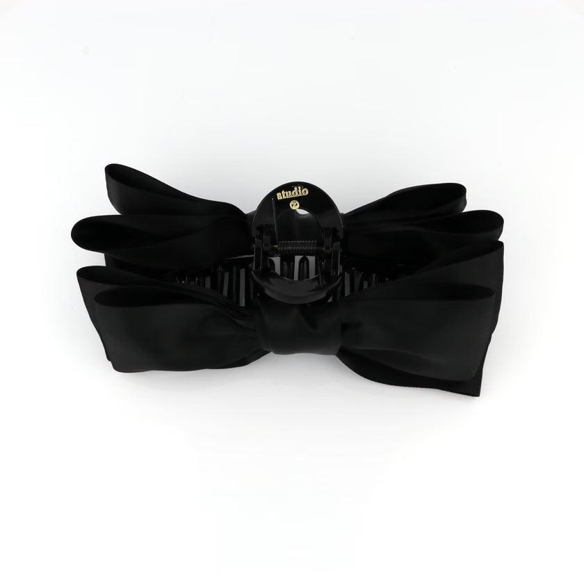 Studio Z XL Hårklemme Satin Sløjfe Black - Accessories - 7980021