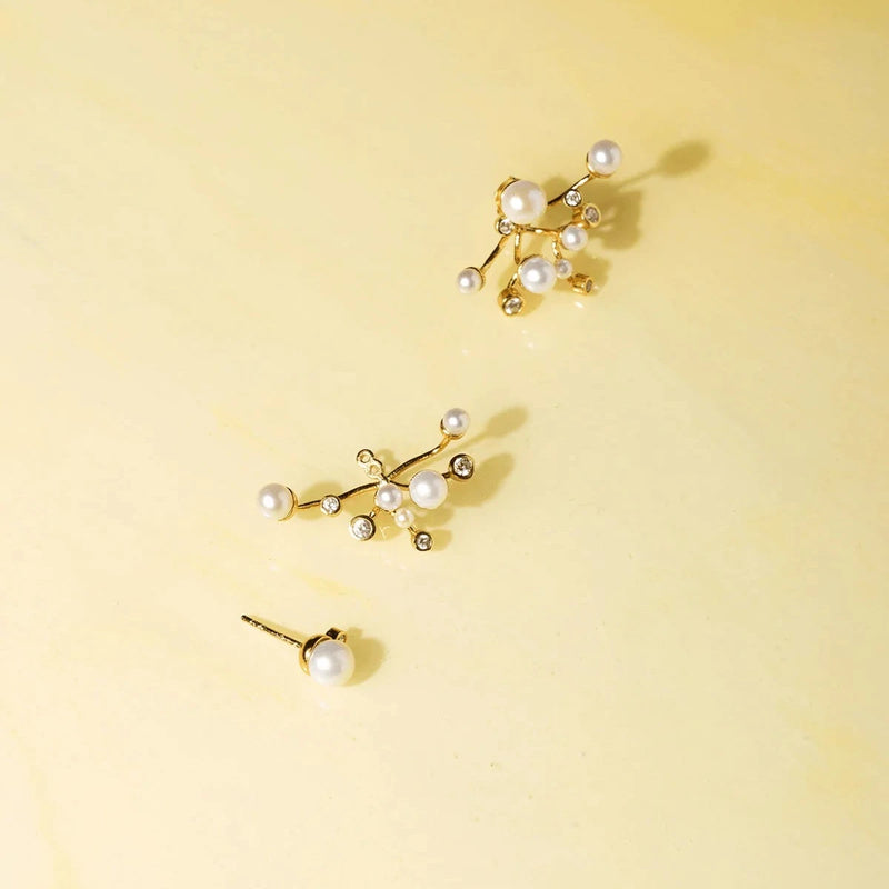 Vincent Venus Symphony Gold Plated Earrings w. Pearls