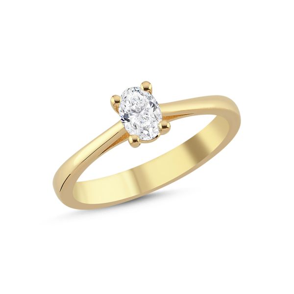 Nuran The One ovale ring – 14k goud met 0,33 ct W.Si