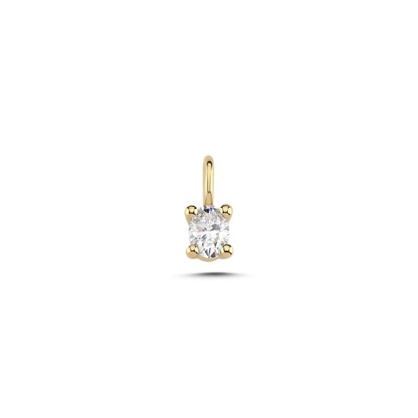Nuran The One ovale diamanten hanger – 14-karaats goud met 0,23 ct W.si