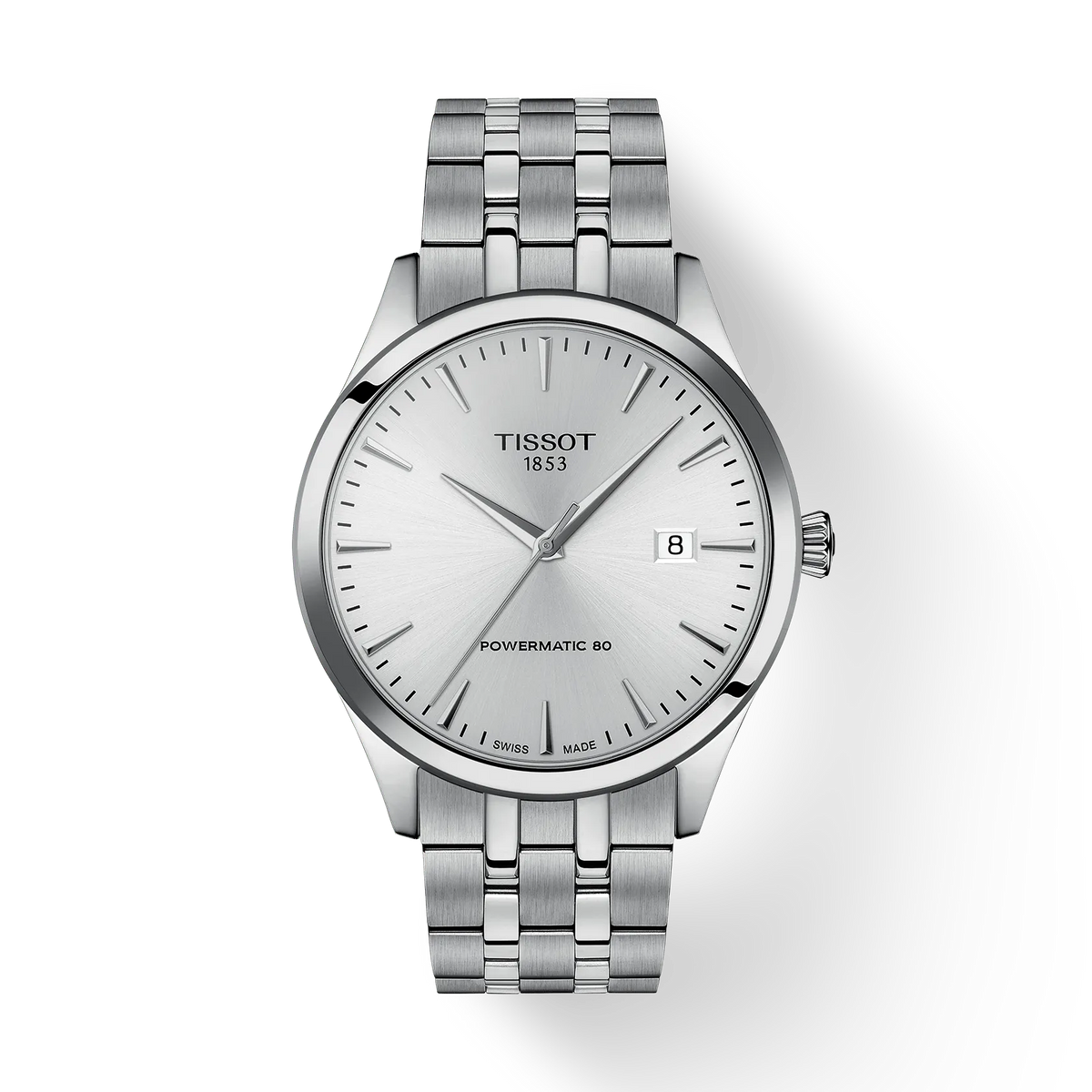 Tissot Classic Dream Powermatic 80 met stalen ketting en zilveren wijzerplaat, model T1584071103100