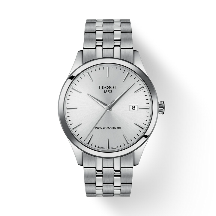 Tissot Classic Dream Powermatic 80 met stalen ketting en zilveren wijzerplaat, model T1584071103100