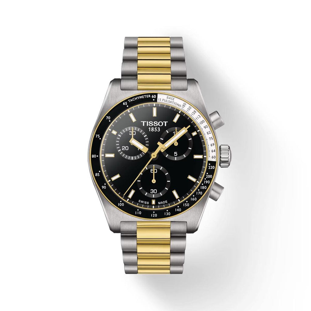 TISSOT PR516 CHRONOGRAPH GULD PVD MED SORT URSKIVE - Herreur - T1494172205100