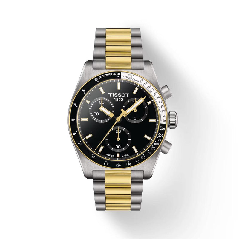 TISSOT PR516 CHRONOGRAPH GULD PVD MED SORT URSKIVE - Herreur - T1494172205100